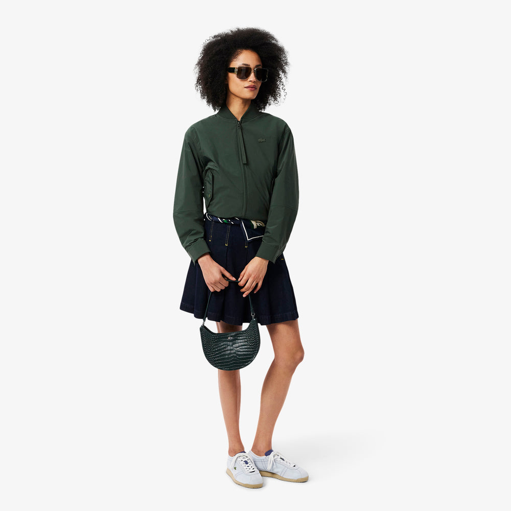 Small Chantaco Embossed Leather Half Moon Bag
