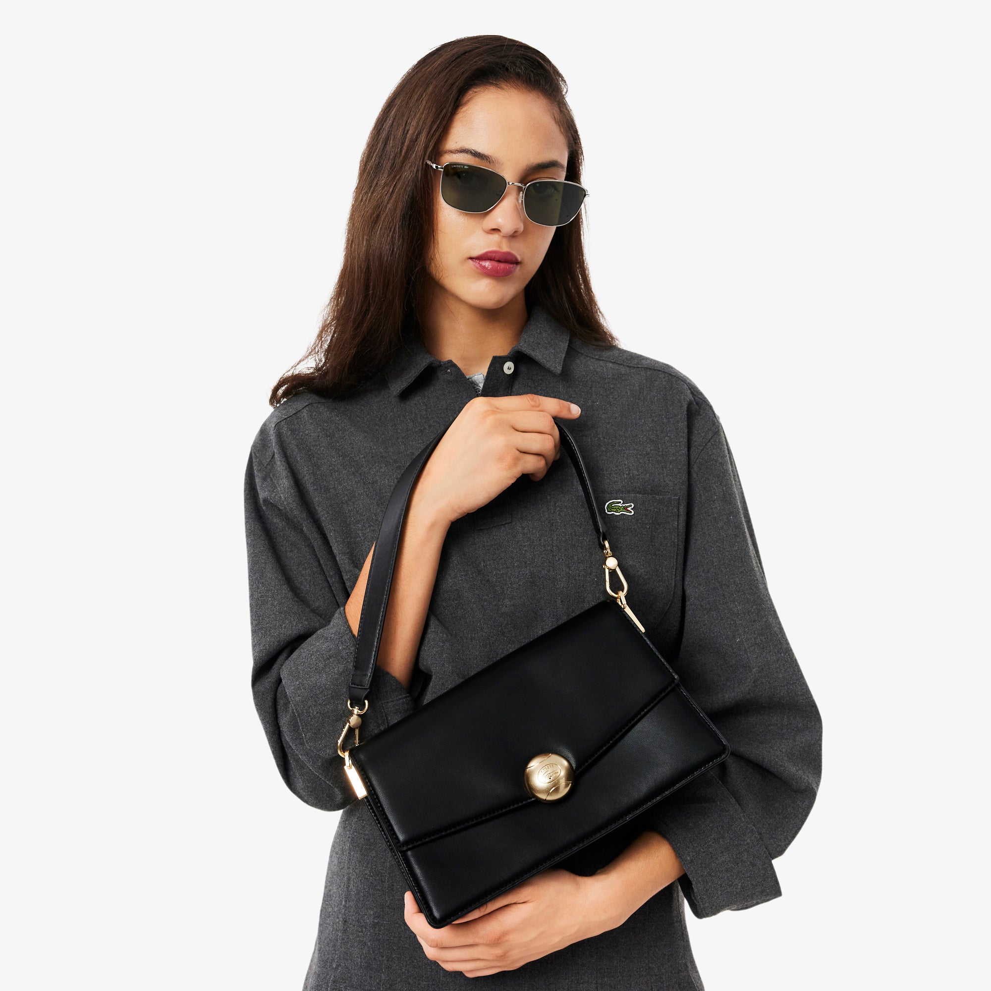 latte620　レディース　BLK S Large Tennis Bliss Shoulder Bag – Lacoste ZA