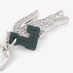 Diamanté Crocodile L Charms Key Ring