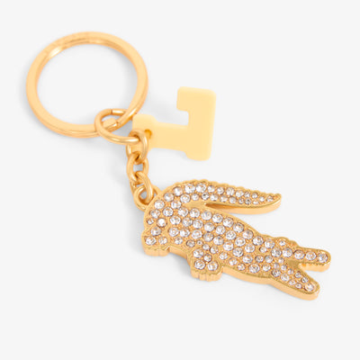 Diamanté Crocodile L Charms Key Ring