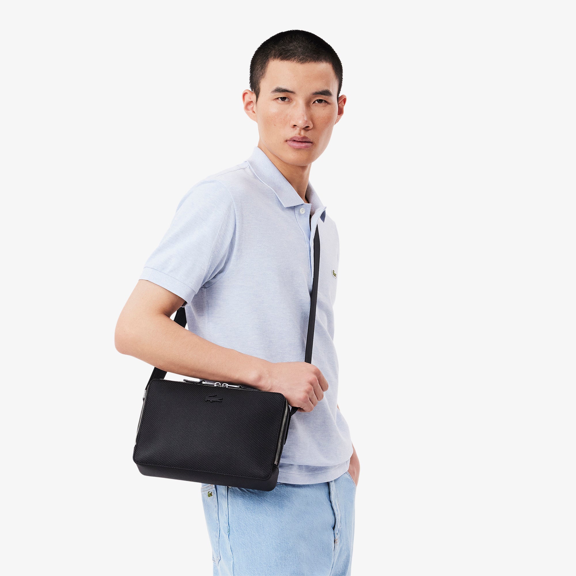Chantaco Piqué Leather Reporter Bag – Lacoste ZA