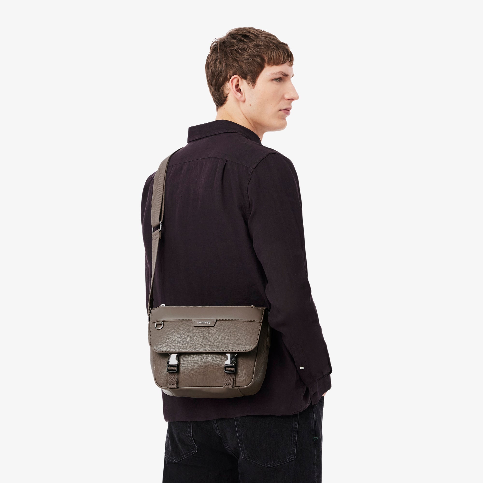 Ossian Flap Close Leather Satchel – Lacoste ZA