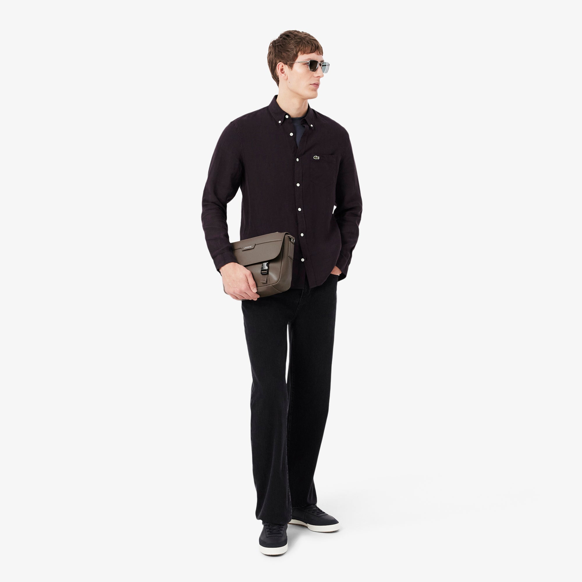 Ossian Flap Close Leather Satchel – Lacoste ZA