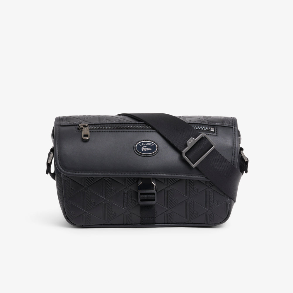 Small Monogram Leather Flap Satchel