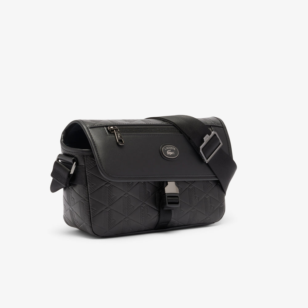 Small Monogram Leather Flap Satchel