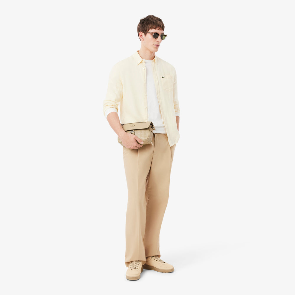 Small Monogram Leather Flap Satchel