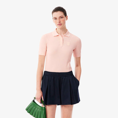 Slim Fit Two Tone Badge Accent Polo Shirt