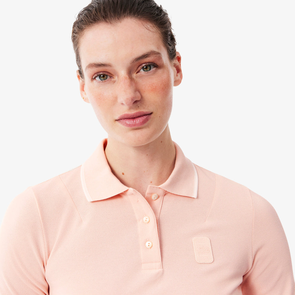 Slim Fit Two Tone Badge Accent Polo Shirt
