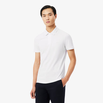 Slim Fit Jacquard Branded Piqué Commuter Polo Shirt