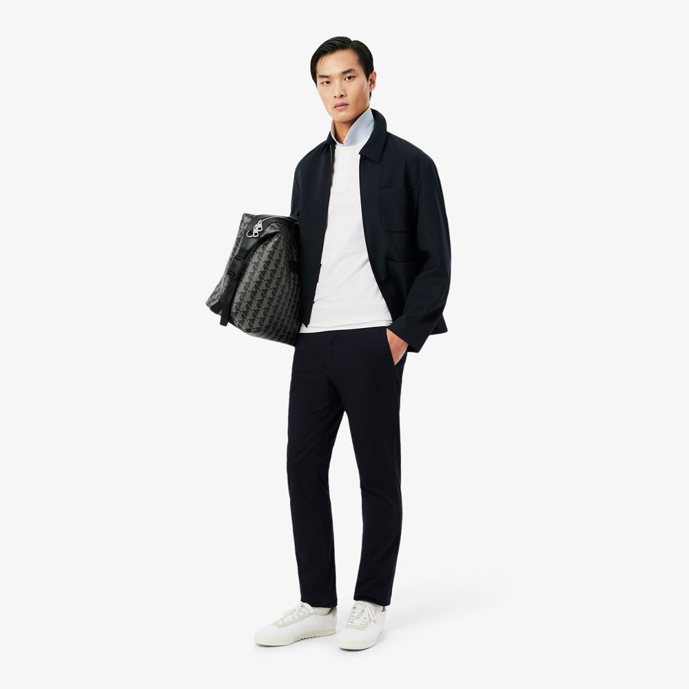 Slim Fit Jacquard Branded Piqué Commuter Polo Shirt