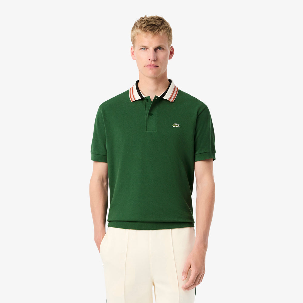 French Made Classic Fit Stripe Collar Polo Shirt