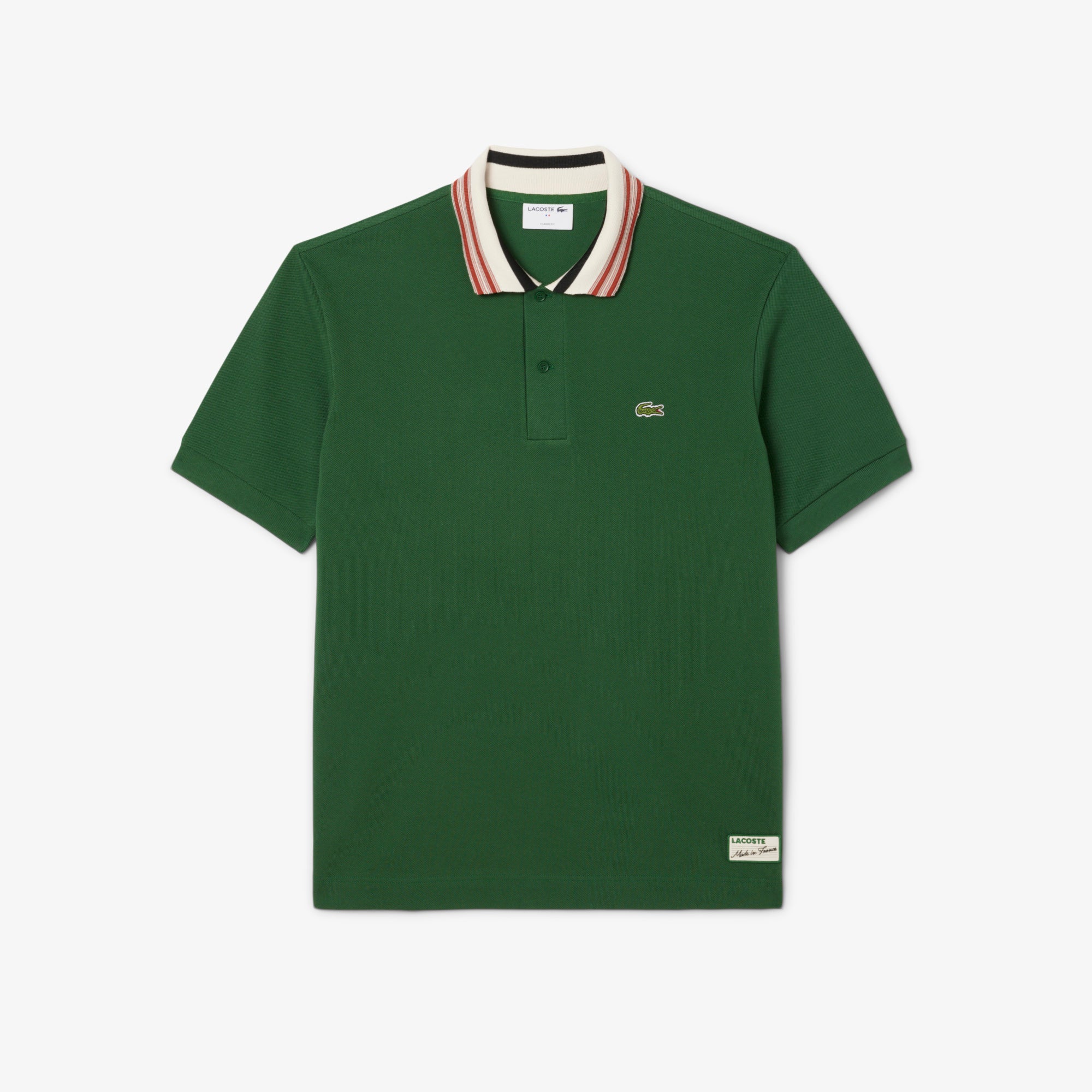 French Made Classic Fit Stripe Collar Polo Shirt – Lacoste ZA