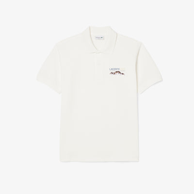 Classic Fit Embroidered Motif Piqué Polo Shirt