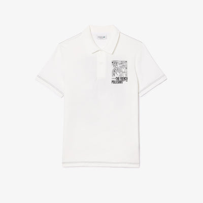 Back and Front Print Lacoste Movement Polo Shirt
