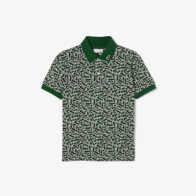 Crocodile Print Piqué Polo Shirt