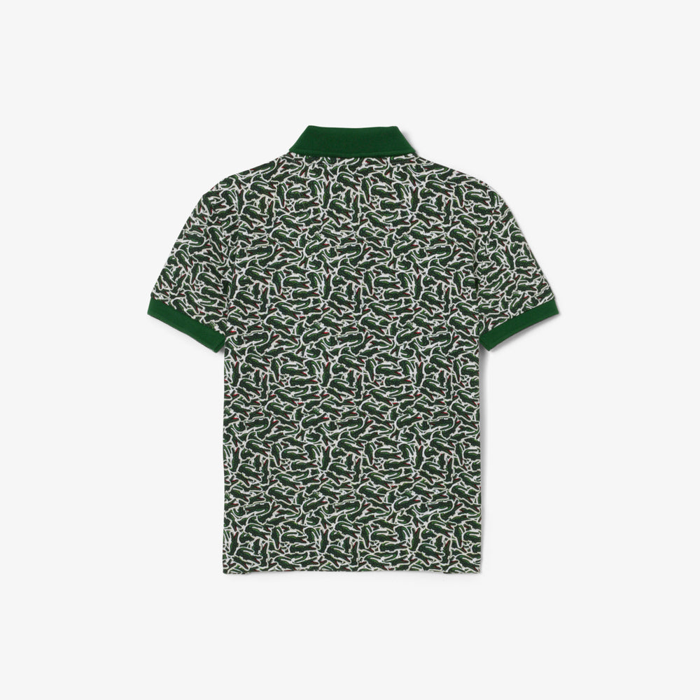 Crocodile Print Piqué Polo Shirt