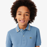 Stripe Collar Petit Piqué Polo Shirt