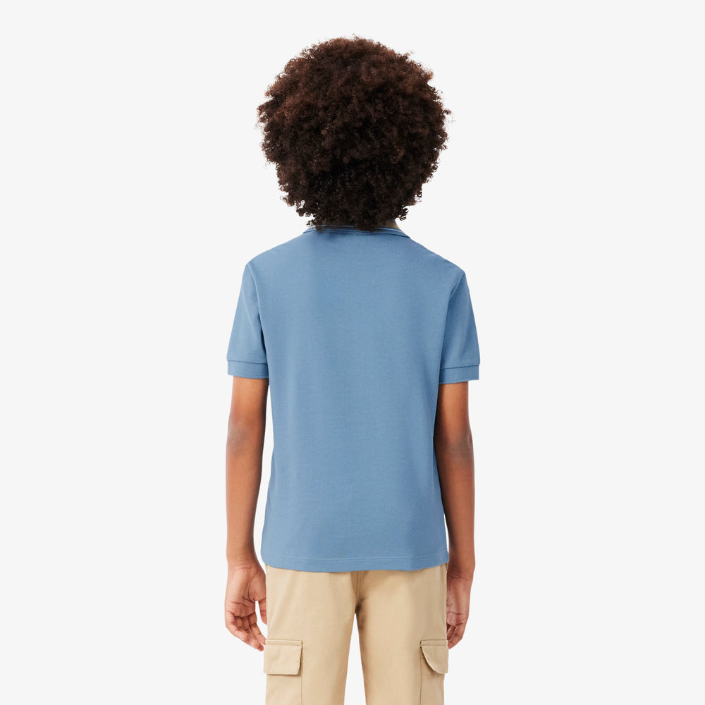 Stripe Collar Petit Piqué Polo Shirt