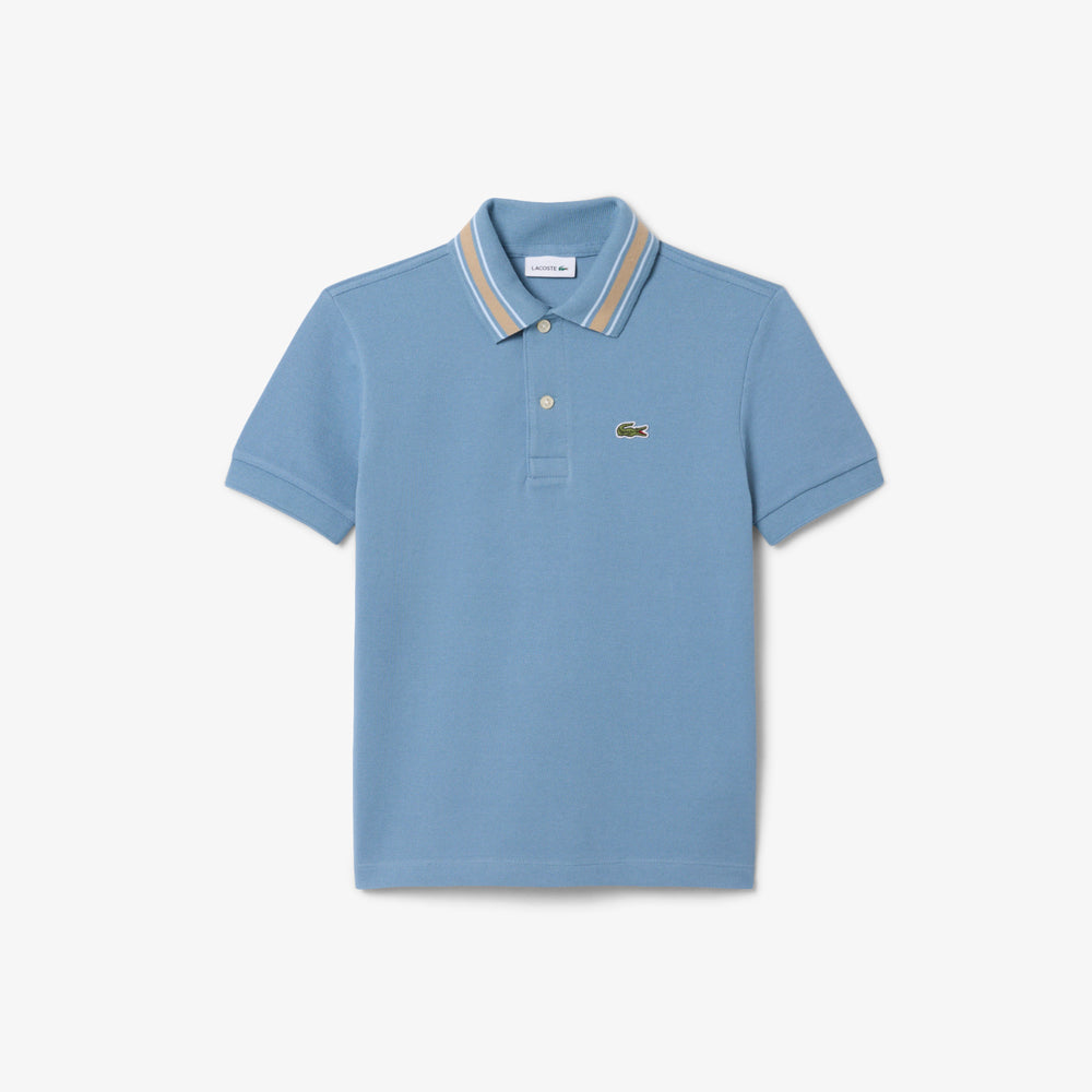 Stripe Collar Petit Piqué Polo Shirt