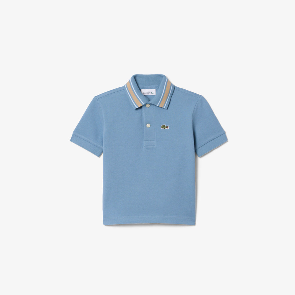 Stripe Collar Petit Piqué Polo Shirt