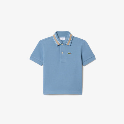 Stripe Collar Petit Piqué Polo Shirt