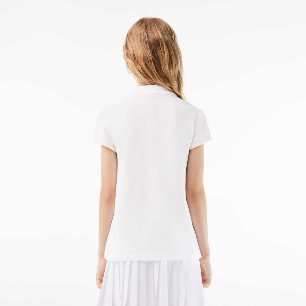 Scalloped Collar Mini Piqué Polo Shirt