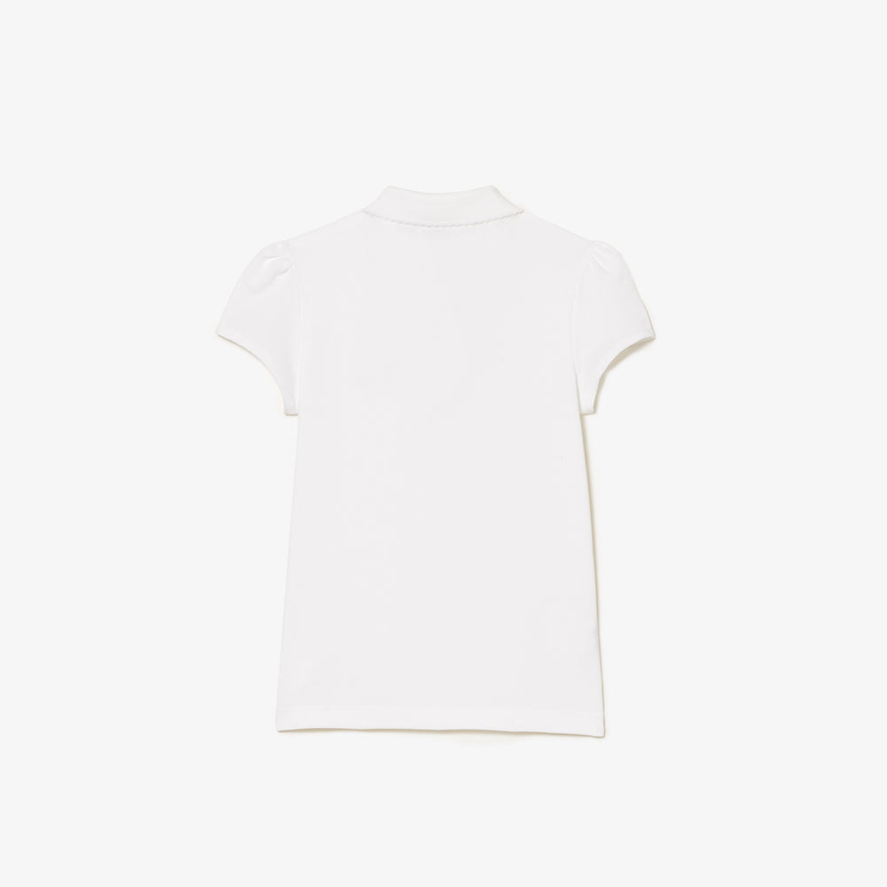 Scalloped Collar Mini Piqué Polo Shirt