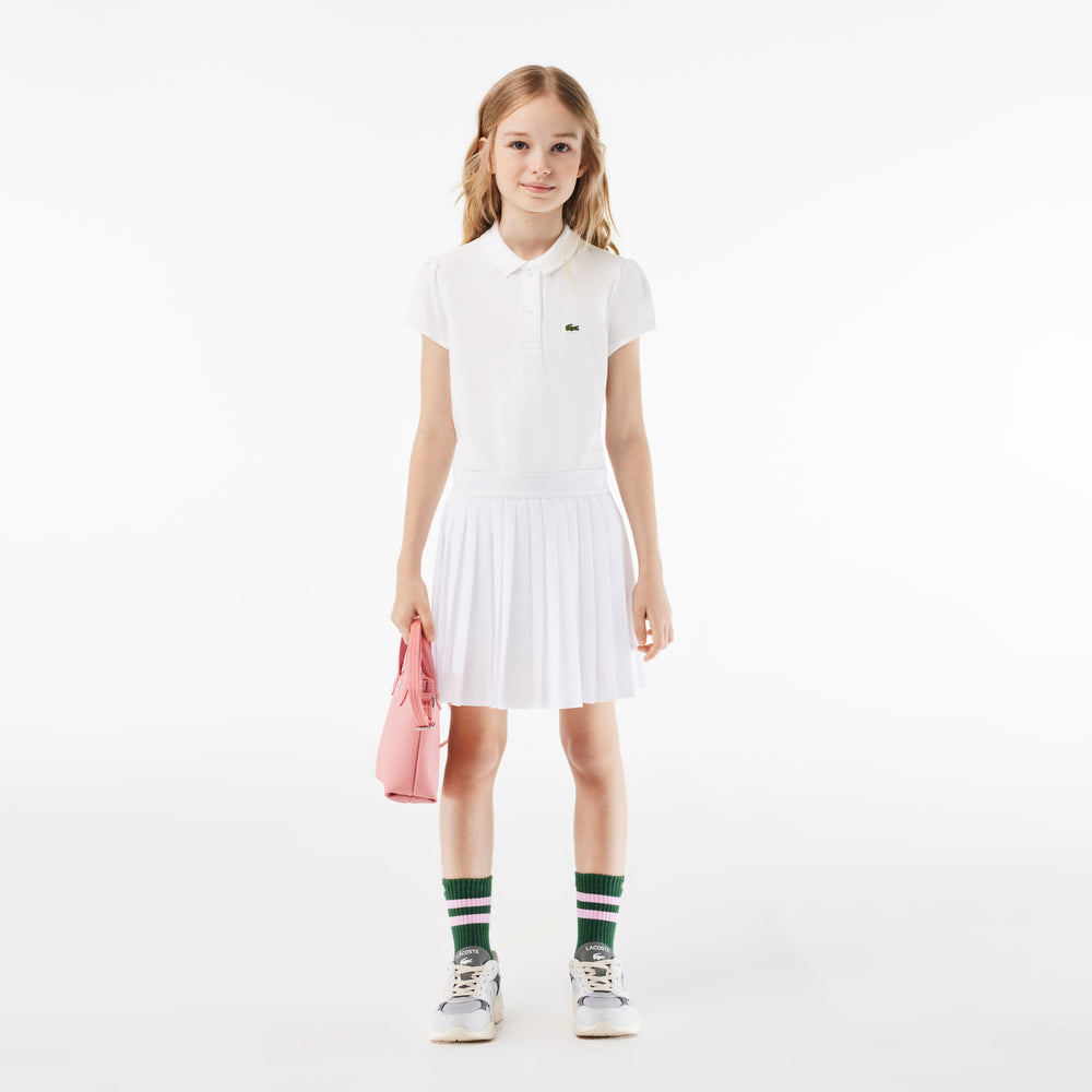 Scalloped Collar Mini Piqué Polo Shirt