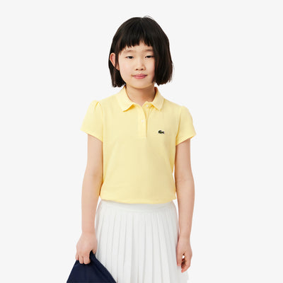 Scalloped Collar Mini Piqué Polo Shirt