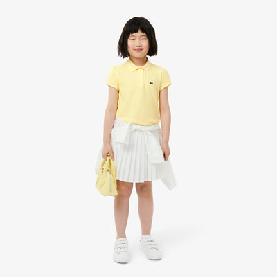 Scalloped Collar Mini Piqué Polo Shirt
