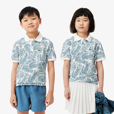 Petit Piqué Print Polo Shirt