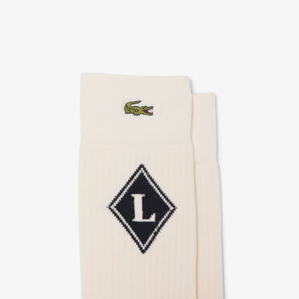 French-Made Ribbed Knit Socks