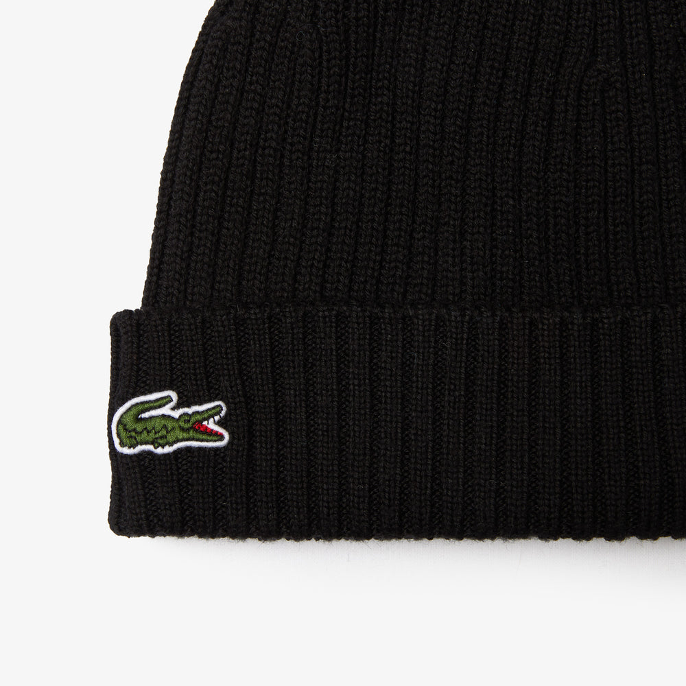 Rib Knit Brushed Wool Beanie
