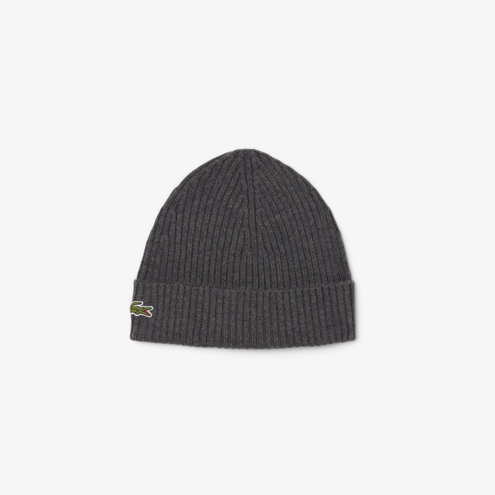 Rib Knit Brushed Wool Beanie