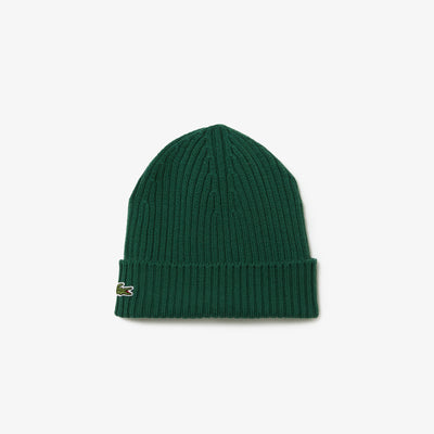Rib Knit Brushed Wool Beanie