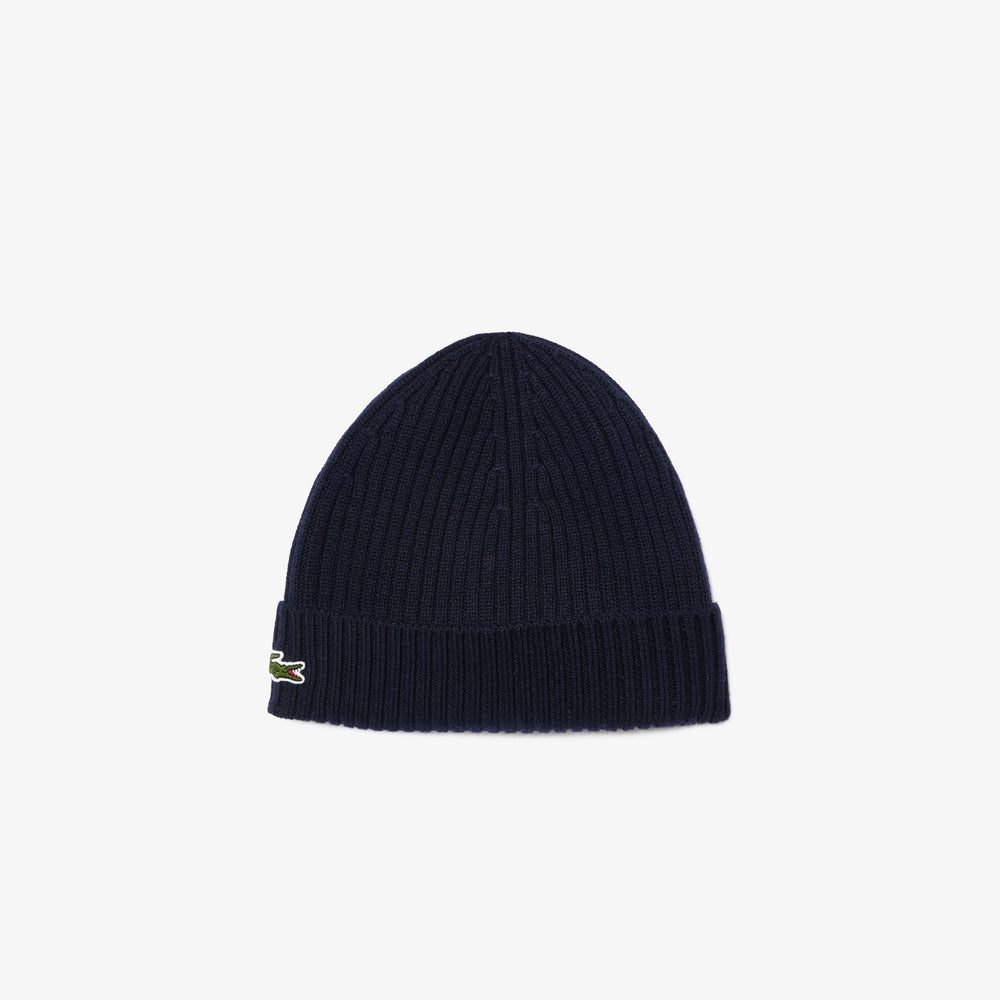 Rib Knit Brushed Wool Beanie