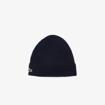 Rib Knit Brushed Wool Beanie