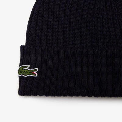 Rib Knit Brushed Wool Beanie