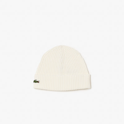 Rib Knit Brushed Wool Beanie