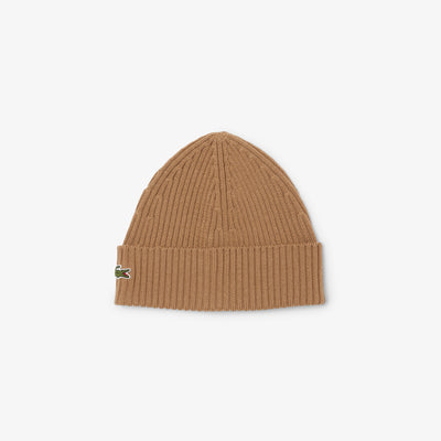 Rib Knit Brushed Wool Beanie