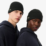 Rib Knit Brushed Wool Beanie