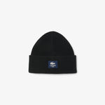 Ribbed Cotton Badge Beanie