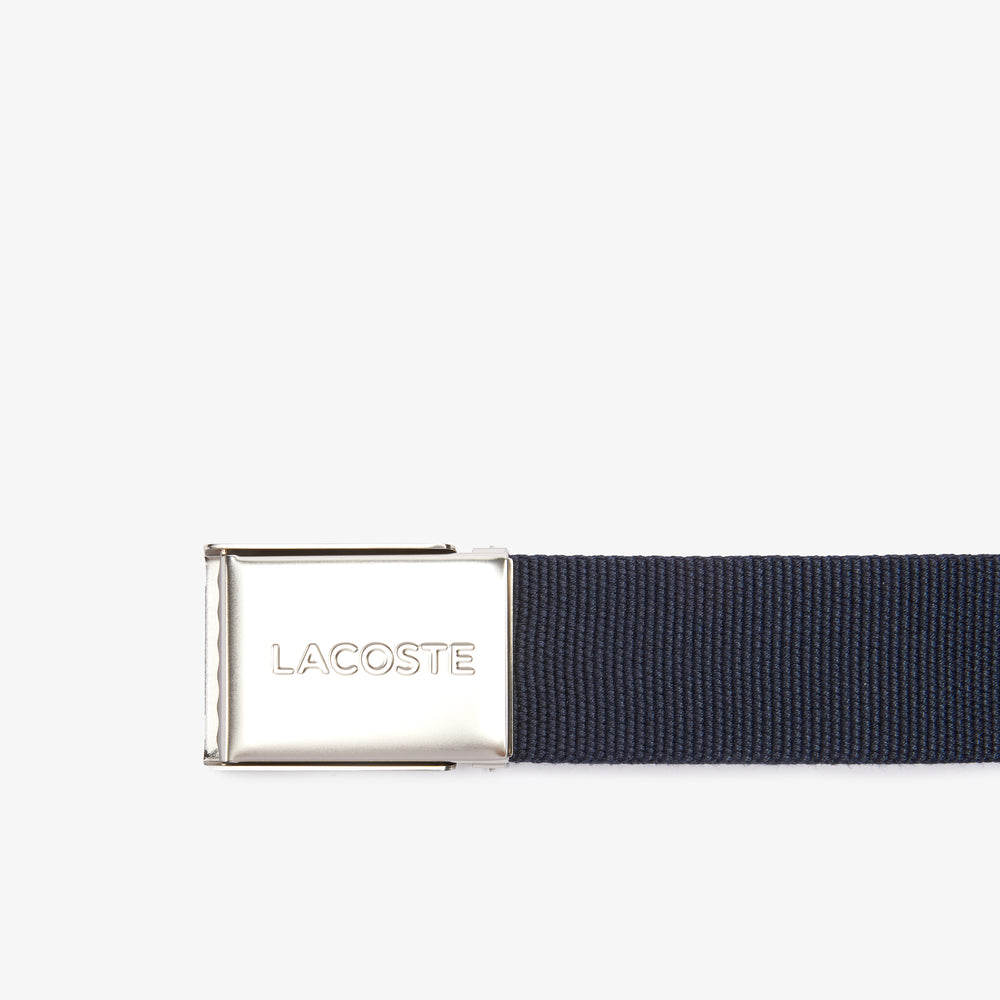 Men's Made in France Lacoste Engraved Buckle Woven Fabric Belt – Lacoste ZA