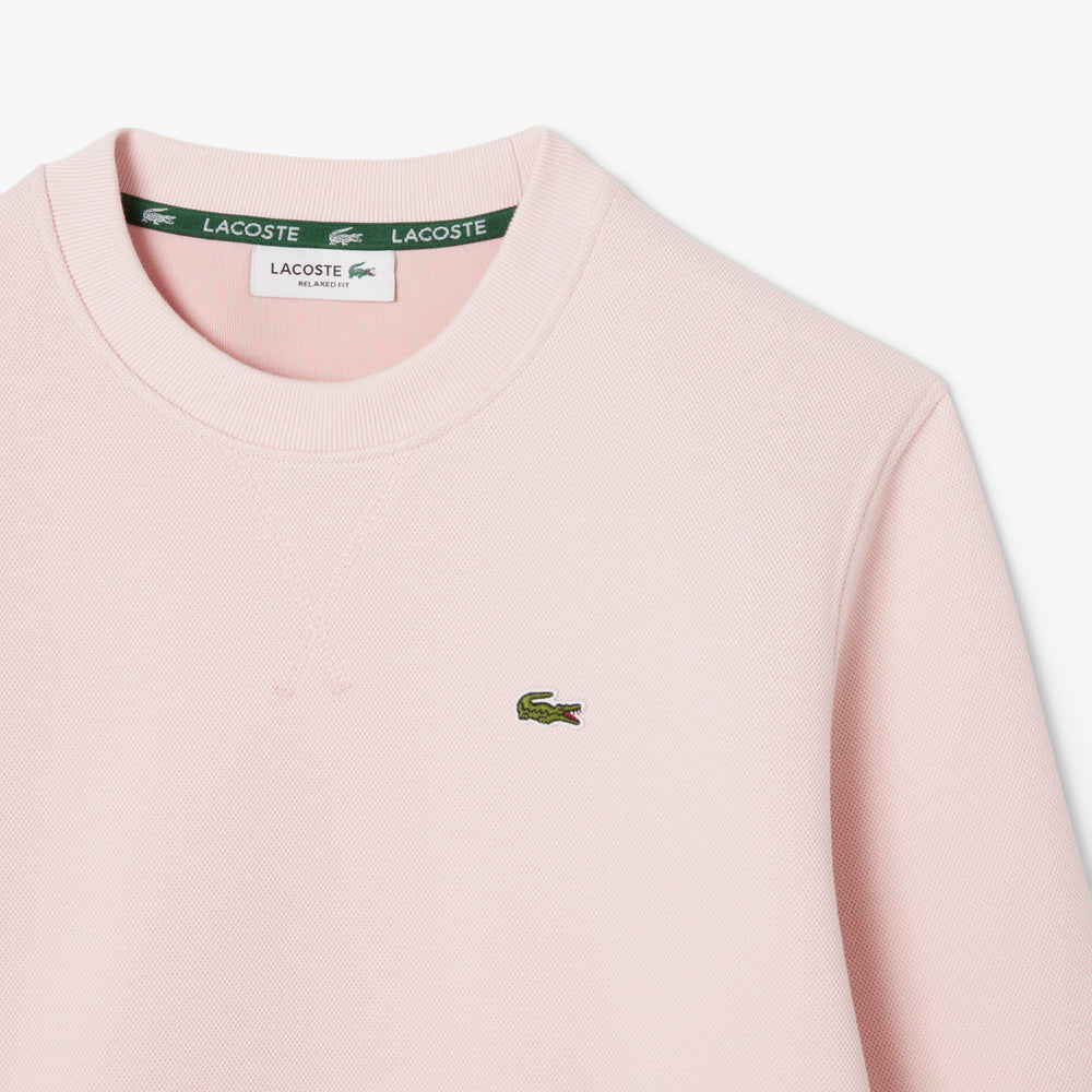 Relaxed Fit Piqué Crew Neck Sweatshirt