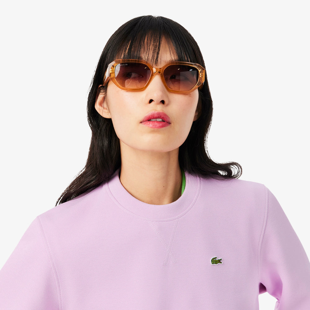 Relaxed Fit Piqué Crew Neck Sweatshirt