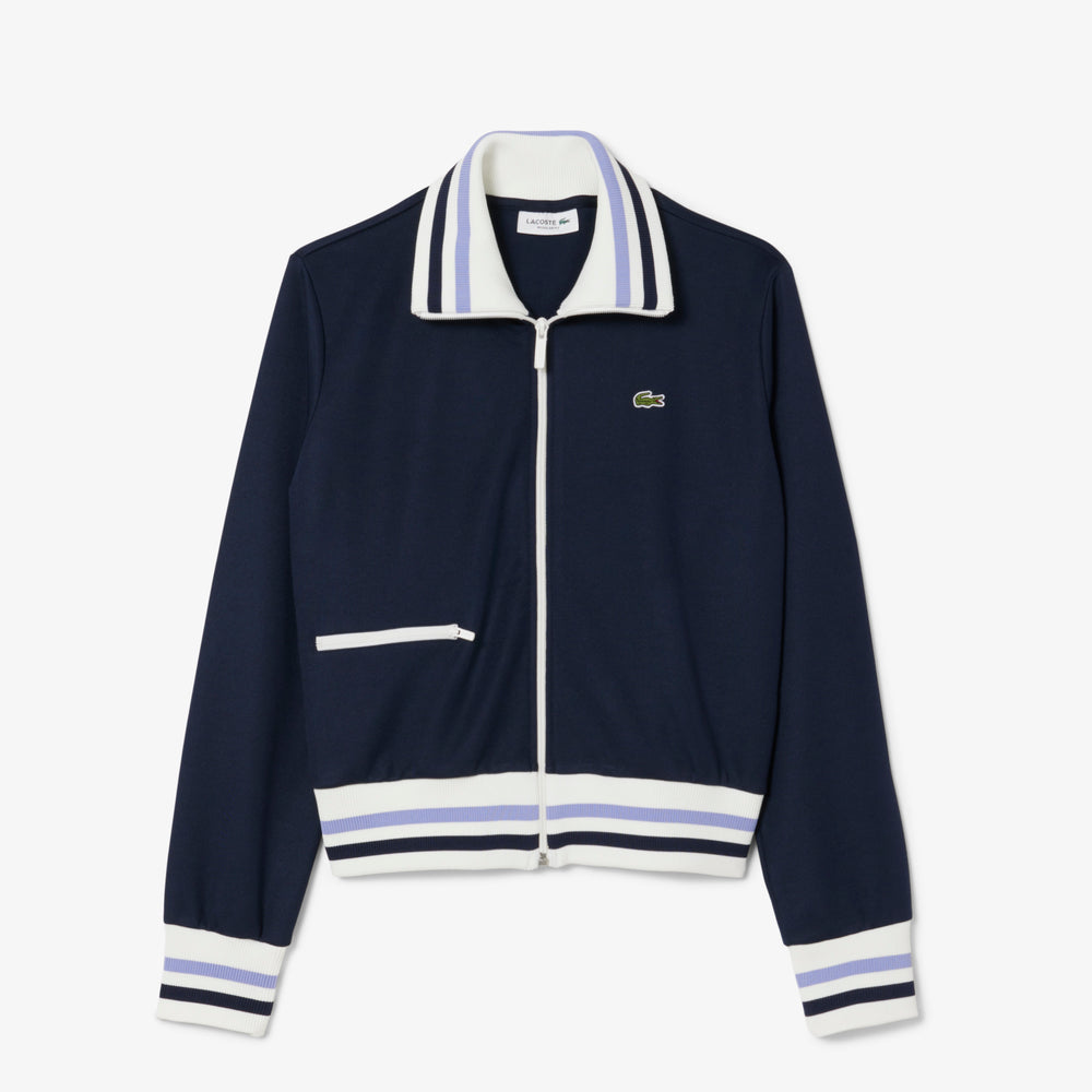 Zipped Stripe Accent Sweatshirt