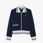 Zipped Stripe Accent Sweatshirt