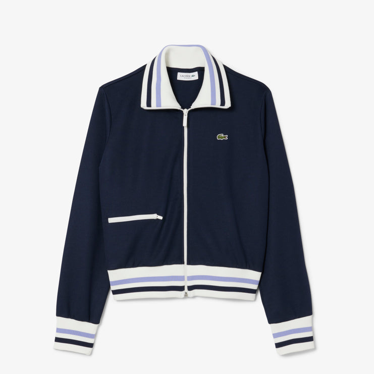 Zipped Stripe Accent Sweatshirt