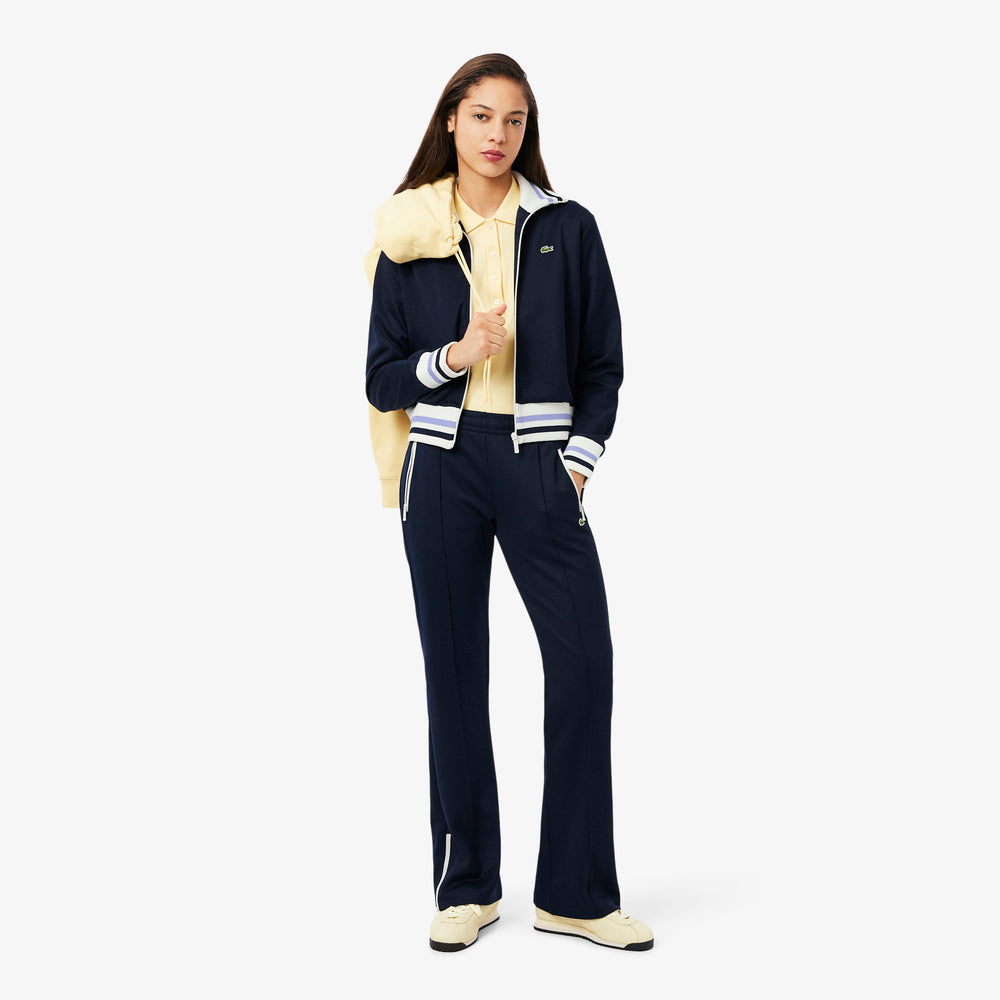 Zipped Stripe Accent Sweatshirt