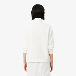 High Neck Zipped Piqué Sweatshirt